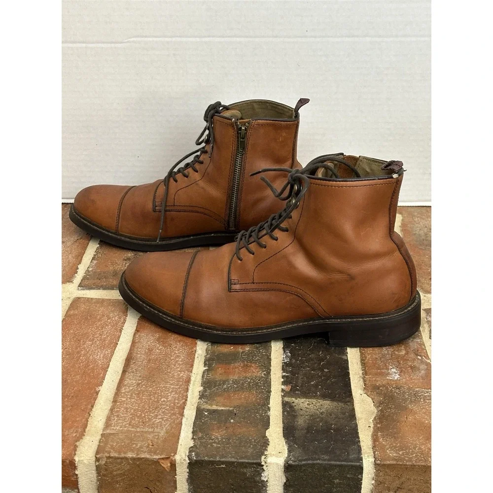 Aston Grey Mens Chukka Leather Boot Size 10.5 Brown Lace Up Ankle Boots‎